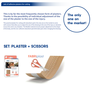 Fabric plaster for cutting